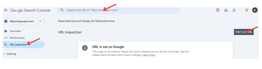 URL Inspection Tool
