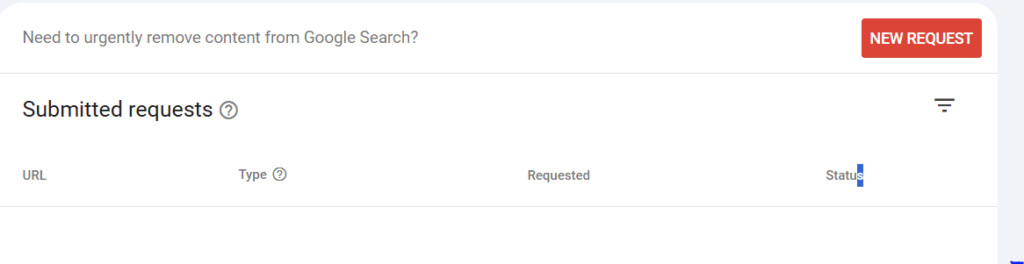 Google Search Console Removals
