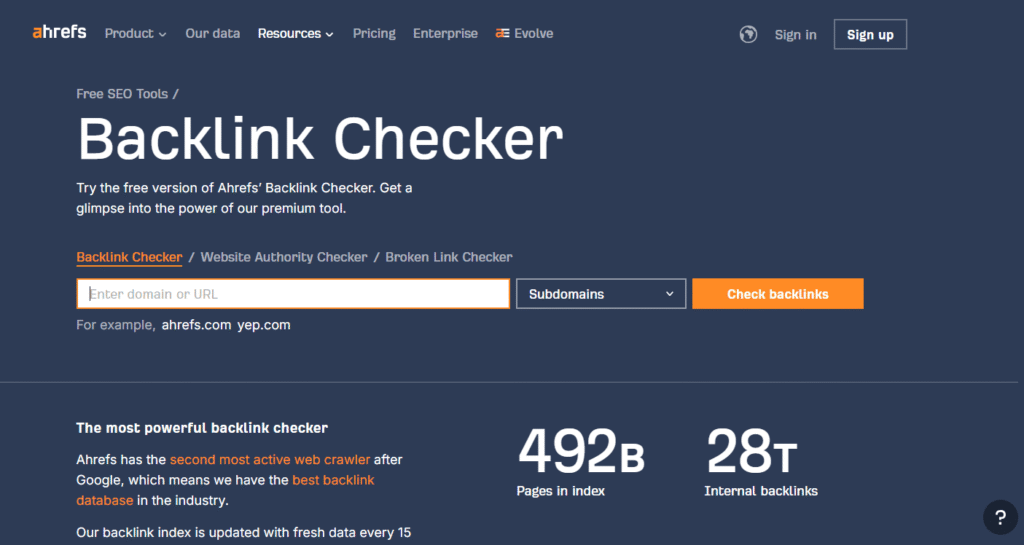 SEO Backlink Checker